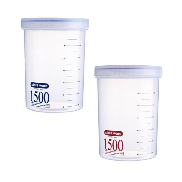 Contenedor hermético de plástico de 1500 ml para almacenar cereales, harina, azúcar, arroz y aperitivos (color aleatorio).