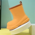thumbnail image 3 of Hpapadks Rain Boots For Boys School Outdoor Activities Solid Water Shoes With Easy On Handles Casual Waterproof Yellow 5-6 Y, 3 of 7