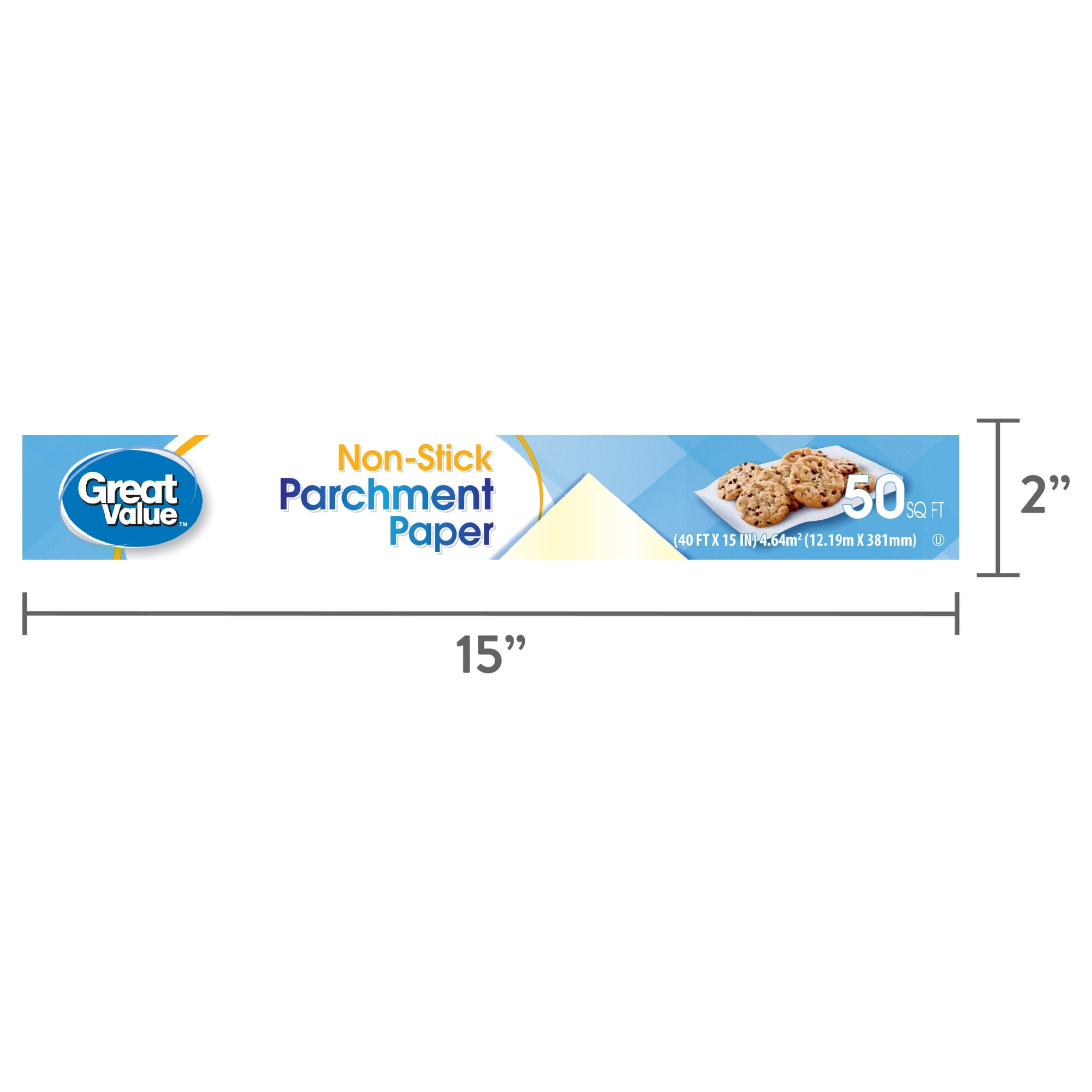 (12 pack) Great Value Non-Stick Parchment Paper, 50 Sq ft