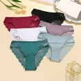 thumbnail image 3 of Gibobby Calzones para mujer sexy Ropa interior sexy de cintura para mujer, bragas de color sólido, ropa interior de encaje, bragas para mujer(Blanco,CH), 3 of 5