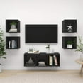 thumbnail image 4 of vidaXL TV Cabinet Set 5 Piece Chipboard Hanging Wall Mount Stereo Multi Colors, 4 of 27