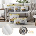 thumbnail image 6 of Sunflowers Outdoor Waterproof Pillow Covers, Spring Botanical Truck Pig Wooden Grain Decorative Square Throw Pillowcase Sofa Cushion Sham for Patio/Couch/Chair, 18"x18" 2 Pack, 6 of 8