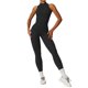 thumbnail image 1 of Mono de entrenamiento sin mangas for mujer con cremallera mameluco pantalones cortos V espalda Scrunch sexy mono de entrenamiento de una pieza, 1 of 7