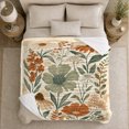 thumbnail image 5 of Printed Flannel Throw Blanket with Autumn Botanical Floral Living Room, 5 of 9