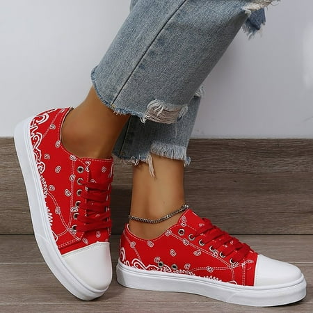 

Bxzhiri Canvas Round Head Lace Up One Foot Flat Casual Shoes Women s Shoes