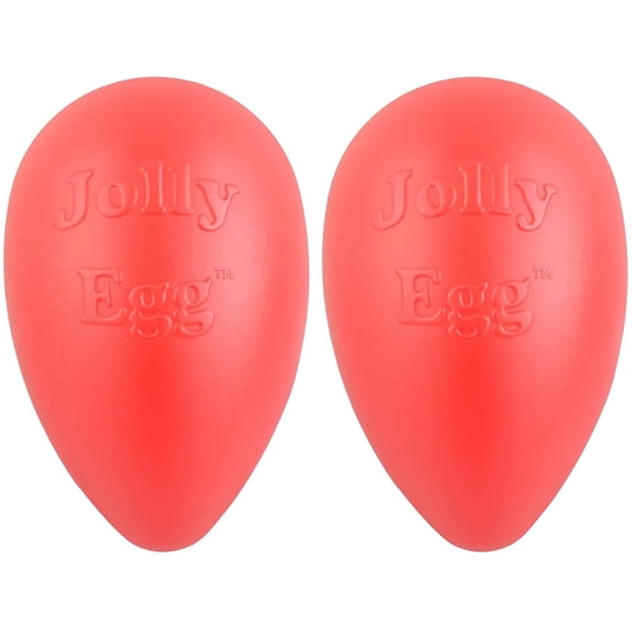 Juguete para perros Jolly Pets Jolly Egg, tamaño mediano, 8 cm, rojo (paquete de 2)