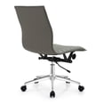 thumbnail image 4 of 2xhome Set of 2 Mid Back Height Modern Home Office Chair, Ribbed PU Leather Seat with Swivel Tilt Adjustable Ergonomic Computer Desk Chair, Gray, Set of 1, 1 piece, 4 of 14