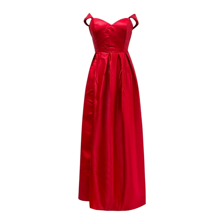 satin champagne bridesmaid dresses Faith Off Shoulder Corset Gown