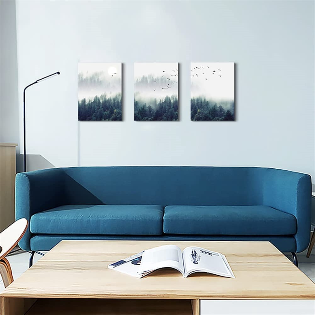 3 Piece Canvas Wall Art for Living Room Trees Landscape Painting 12"x16"x3 MLINY Wall Decor
