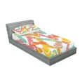 thumbnail image 3 of Ambesonne Colorful Fitted Sheet & Pillow Sham Set, Summer Holiday Sandals, Full, Multicolor, 3 of 3