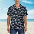 thumbnail image 2 of Kll Men'S Hawaiian Shirt Short Sleeve Button Down Beach Shirts-Gothic Skull, 2 of 7