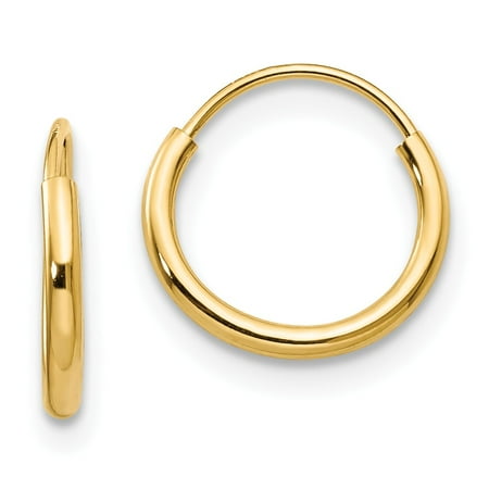 Solid 14k Yellow Gold Endless Hoop Earrings 1 3mm X 8mm Solid 14k Yellow Gold Endless Hoop Earrings 1 3mm X 8mm