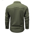 thumbnail image 2 of Dpytoraw Mens Hoodless Long Sleeve Solid Color Coat Pocket Shirt Coat Autumn Male Leisure Style Retro Western Style, 2 of 4
