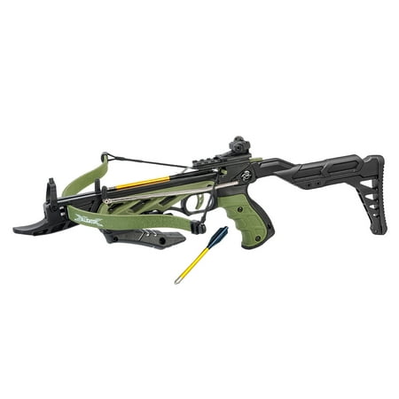 Impact Alligator 225 FPS Pistol Crossbow with 3 Arrow & Upgraded Adjustable Sights (Green)