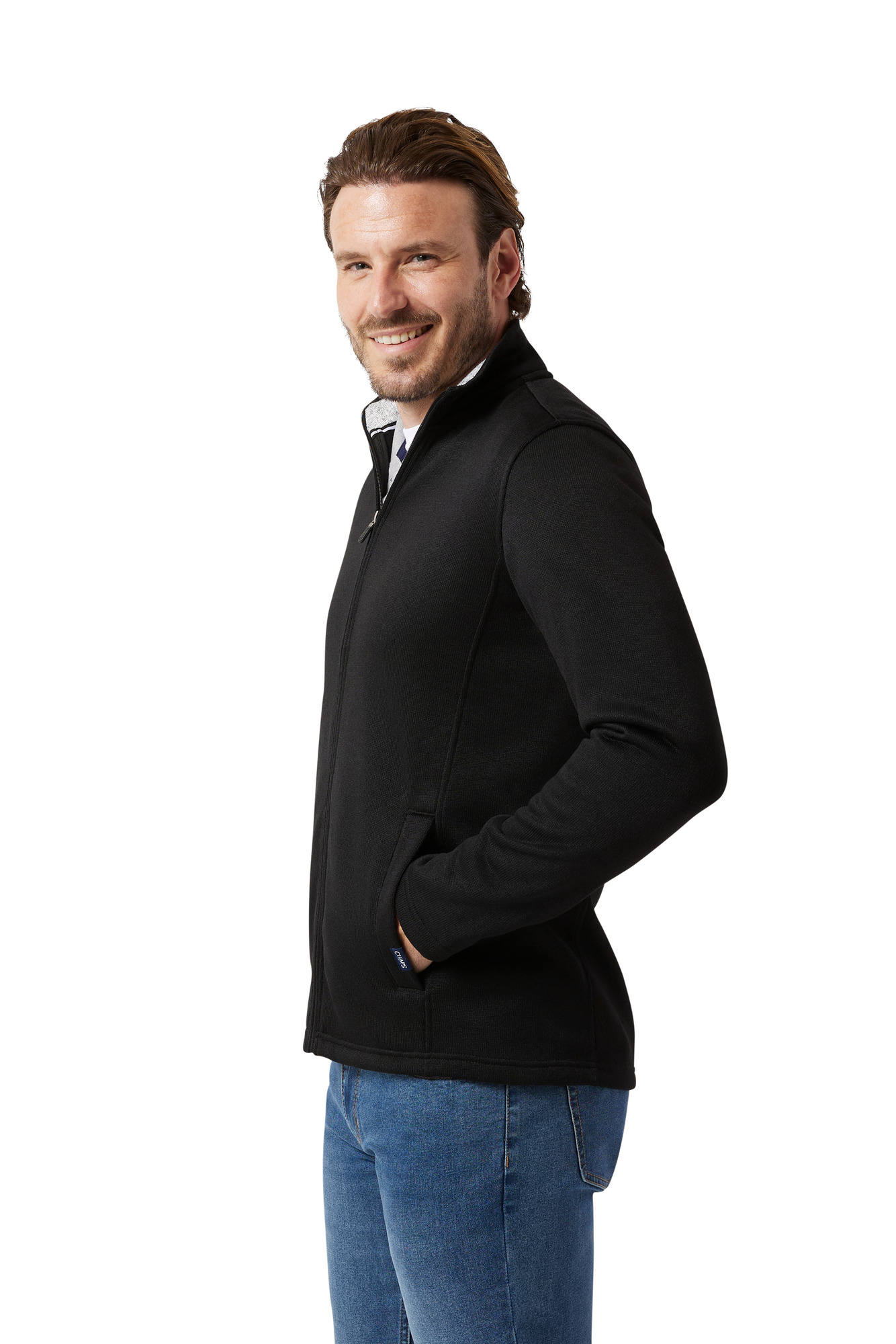 Chaps Men's & Big Men's Sherpa Lined Fleece Snap Front Sweater Jacket - image 5 of 5