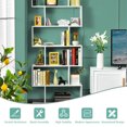 thumbnail image 5 of Gymax 2 PCS 6 Tier S-Shaped Bookshelf Storage Display Bookcase Z-Shelf White, 5 of 10