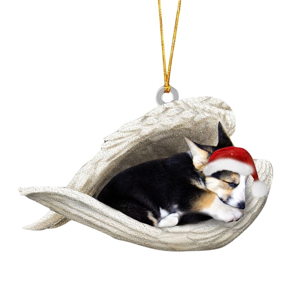Colgante decorativo de perro navideño, accesorios decorativos para árbol de Navidad