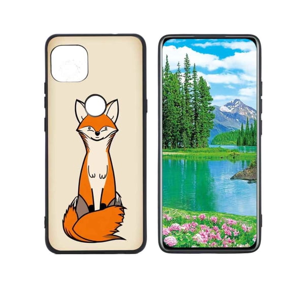 Compatible with Moto One 5G Ace Phone Case, fox-animal2 Case Silicone Protective for Teen Girl Boy Case for Moto One 5G Ace