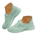thumbnail image 3 of Sneakers for Women Lightweight Mesh Lace up Outdoor Running Shoes Casual Slip on Soft Sole Walking Shoes Breathable Athletic Shoes Green Size 8.5, 3 of 9
