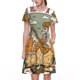 thumbnail image 1 of Easygdp Skeleton Cowboy And Guitar para Vestido Transpirable de Mujer, Vestido Suelto de Manga Corta con Pliegues y Bolsillos para el Verano, 1 of 6