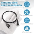 thumbnail image 4 of Uxcell 2Set Ceiling Hanging Wire Cable Kit, 2.6ft Bottom Adjust Adjustable Hanging Wire Rope Suspension with Slotted Mount Screw Kit for Pendant Chandelier Ceiling LED Panel Light, Black, 4 of 7