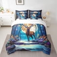 thumbnail image 2 of Homewish Brown Deer Elk 7pcs Bedding Comforter Set,Woodland Animal Queen Bedding Sets,Colorful Flower Floral Queen Sheet Sets For Teens,Super Cozy Room Decor Reversible, 2 of 8