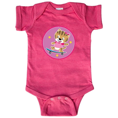 

Inktastic Skateboarding Cat Girls Skateboarder Gift Baby Girl Bodysuit