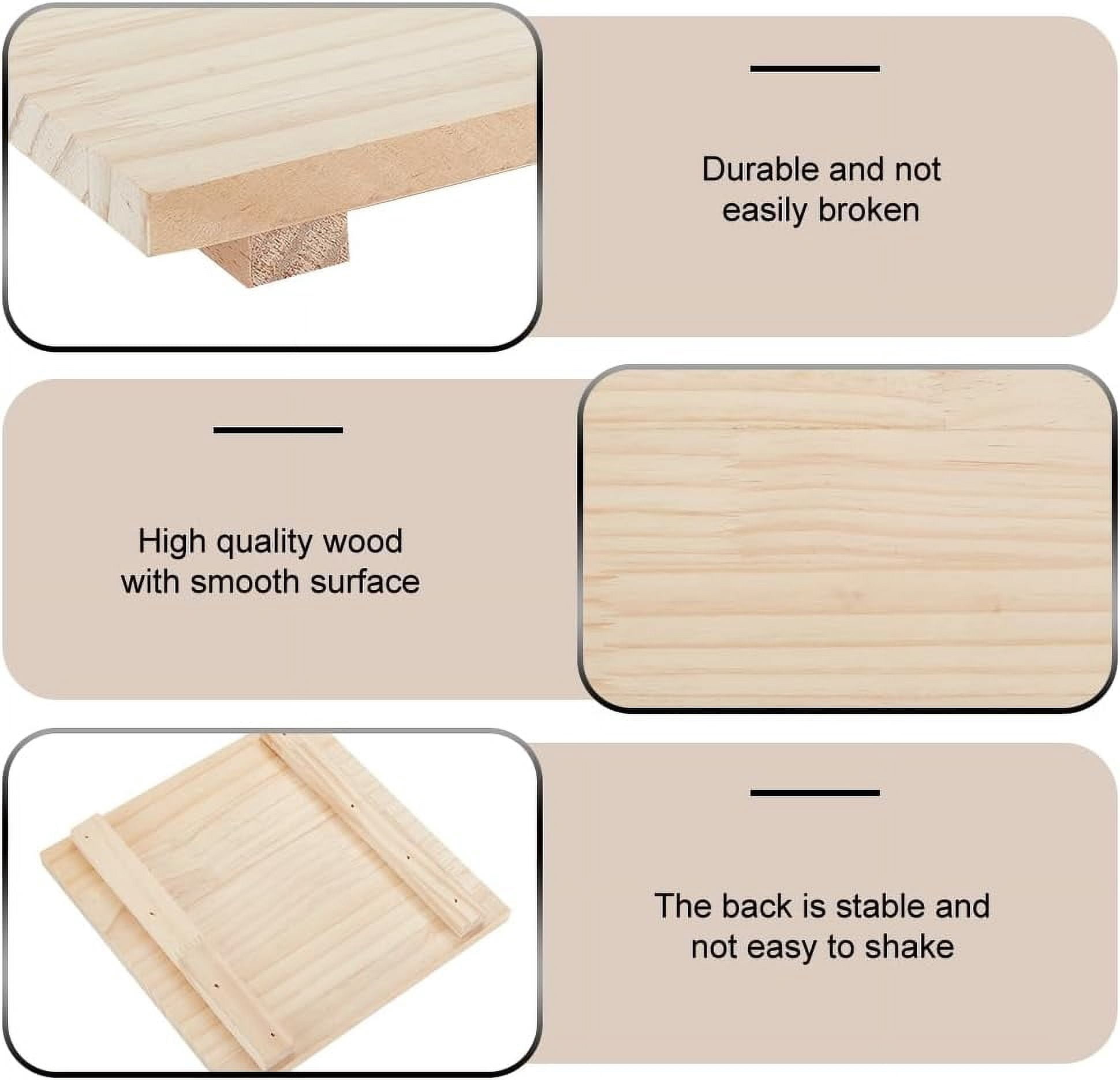 Colorful 2Pcs Wooden Mat Mud Board 7.9x7.9x0.9 Inch Square Wood Clay Board Wood Clay Cutter Base Plate Sculpture Base Pottery Wood Board with Legs Clay Modeling Tool for Shaping Sculpting Modelling