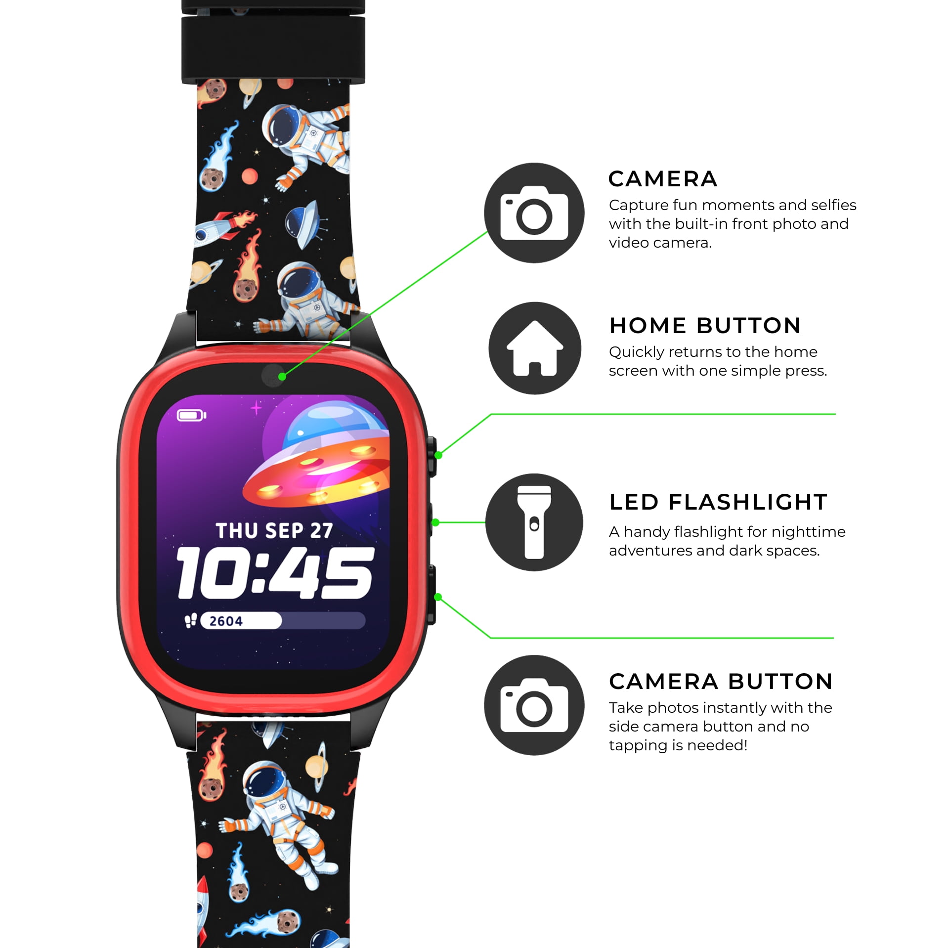 PlayZoom 4 Kids Smartwatch – 25 STEM Games, Camera, Step Counter, Audiobooks, Bluetooth, Splash Resistant, 7-Day Battery