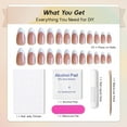 thumbnail image 4 of Glossy French Press on Nails Almond Shaped Fake Nails Medium Stick on Nails with White Tips, Natural Brown Nude Full Cover False Nails Acrylic Glue on Nails for Women, 24Pcs Ombre Apricot 24-Brown, 4 of 4