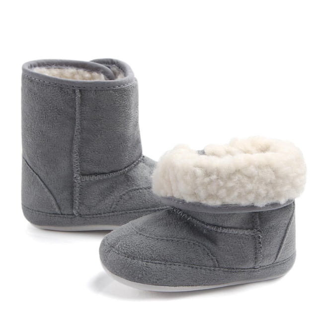 Botas de nieve suaves para bebés Botines de felpa de invierno Zapatos de cuna para bebés recién nacidos de 0 meses 6- perfke Zapatos prewalker para cuna