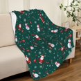 thumbnail image 3 of Christmas Blankets Christmas Snowman Santa Claus Throw Blankets Green Holiday Christmas Fleece Blanket Soft, Plush, Warm Winter Throw Blankets for Couch, Bed, Sofa 60"X50", 3 of 6