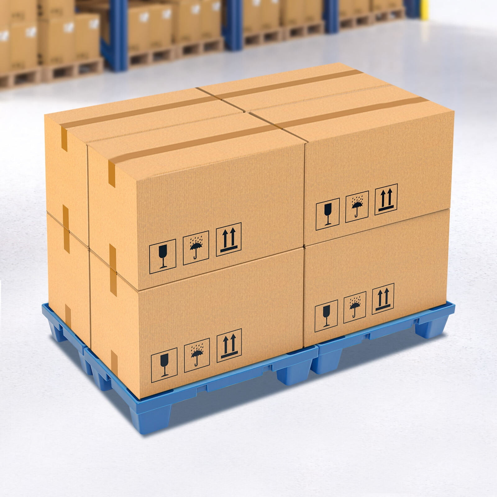 4Pcs Pallets Moisture-Proof Floor Pallet Breathable Grid Pallets 50*30*10cm Each for Supermarkets, Offices, Laboratories