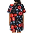 thumbnail image 6 of Fotbe Variety Of Fruits And Berries Print Pajama Set for Women 2 Piece Loungewear Short Sleeve Tops and Shorts Set Soft Sleepwear-3X-Large, 6 of 7
