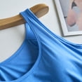 thumbnail image 6 of Ulitacool Womens Summer Tank Tops Sleeveess Seamless Bralette Tank Top With Built In Cups Solid Color Tee Crewneck Blouse Trend Clothing Xl Light Blue, 6 of 8