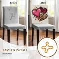thumbnail image 5 of Love Heart Chair Covers Set of 4 Pink Leopard Chair Back Covers Stretch Removable Washable Slipcovers Protector for Dining Room Kitchen Party Decor, 5 of 5