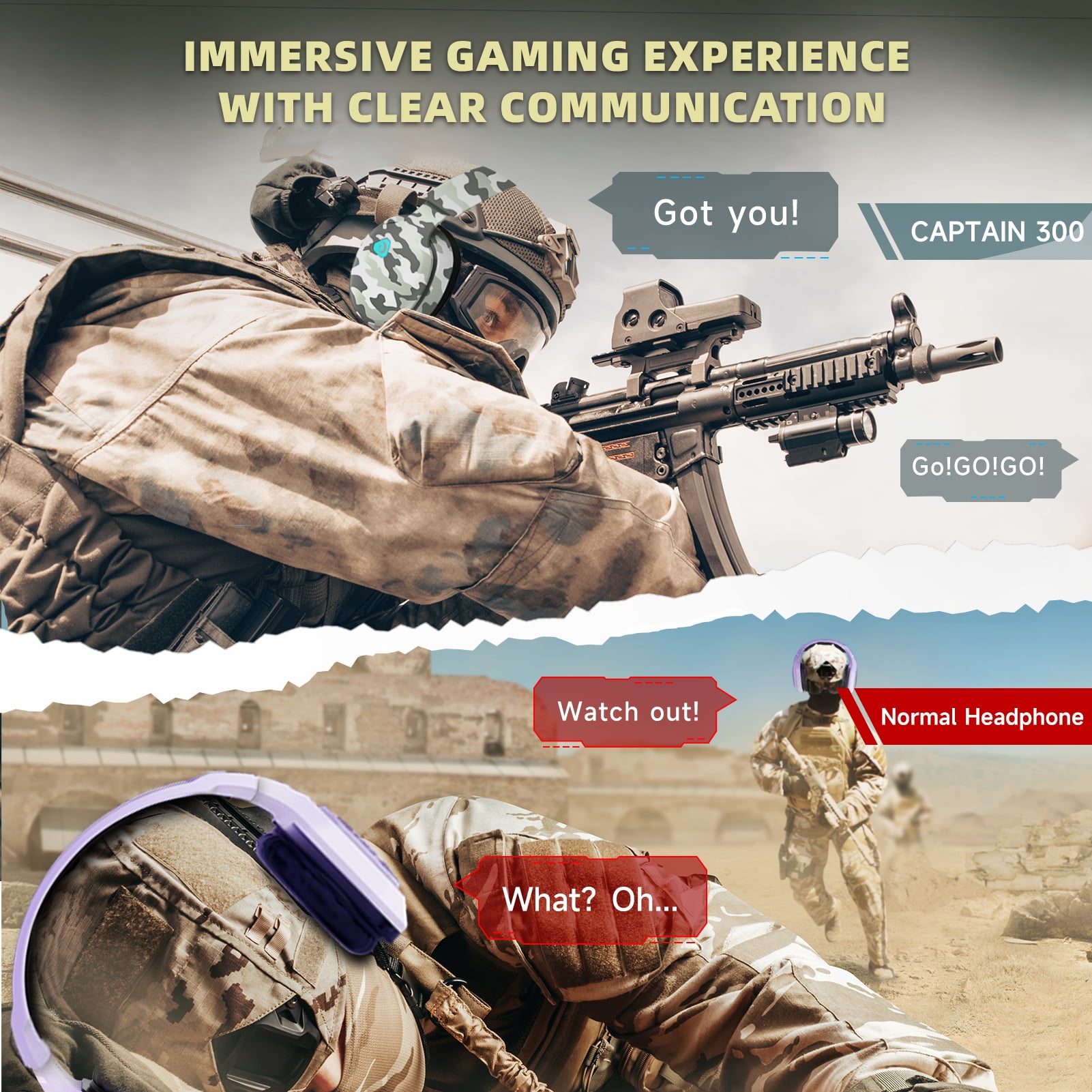 Artsic Wireless Gaming Headset for PS5, PS4, PC, Switch, Mac with Bluetooth 5.2, 2.4GHz USB Gaming Headphones with Detachable Noise Canceling Mic,Stereo Sound,3.5mm Wired Mode for Xbox Series,Camo