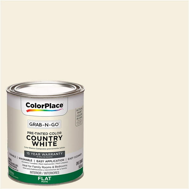 Colorplace Grab N Go Interior Paint Flat Finish Country White 1 Quart Walmart Com Walmart Com
