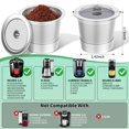thumbnail image 2 of Paquete de 2 filtros K Cups reutilizables de acero inoxidable para Keurig 1.0, 2 of 7