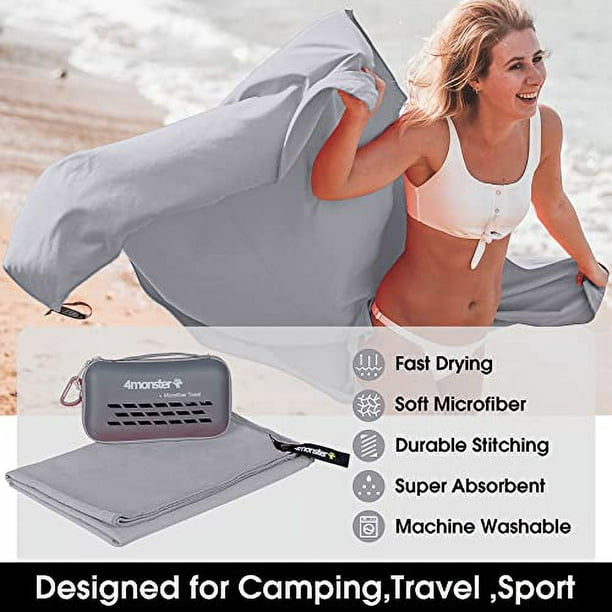 4monster Microfiber Travel Towel, Quick Dry Sport Towel, Super