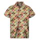 thumbnail image 3 of Camisa con estampado 3D de galletas y donas de chocolate para hombre, camisas hawaianas de verano, blusa hawaiana con solapa de calle, botones, mangas cortas, 3 of 5