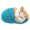 thumbnail image 2 of Birthday Boys Girls with Meows Sounds Car Decor Plush Sleeping Cat Stuffed Doll Mini Kittens in Shoes Slipper Sleeping Cat Simulation Sleeping Cats Sleeping Kitten Toy PINK, 2 of 7