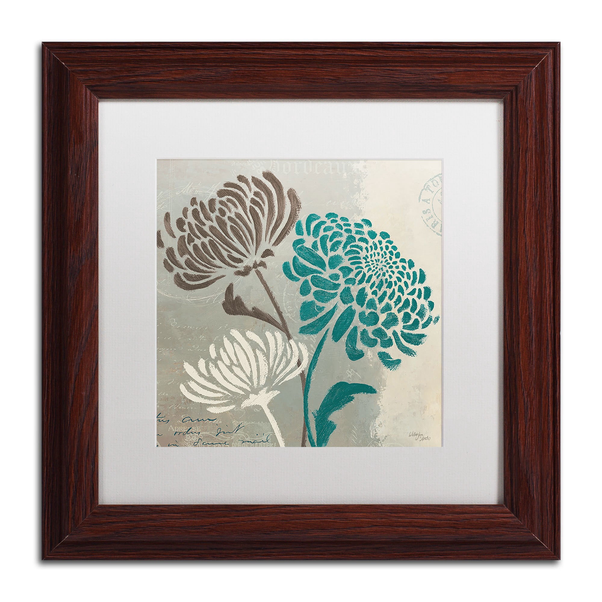 Trademark Fine Art "Chrysanthemums II" Canvas Art by Wellington Studio, White Matte, Black Frame