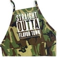 thumbnail image 2 of ApronMen, Funny Aprons For Men - Straight Outta Flavor Town - 100% Cotton with Pockets - Green Camo, 2 of 6