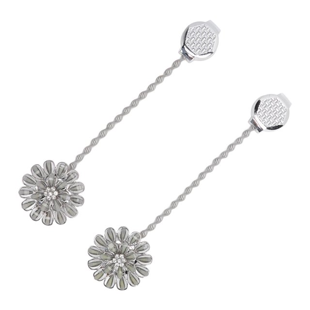 Alzapaños Para Cortinas De Flores, 2 Soportes Para Cortinas De Acero Inoxidable Brillante De 14,2 Pulgadas De Longitud Para Dormitorio