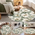 thumbnail image 5 of Sage Green Spring Floral Round Area Rug 4 FT, Non Slip Indoor Outdoor Rug, Summer Botanical Flowers Washable Soft Circular Carpet Non-Shedding Floor Mat for Coffee Table Nursery Foyer Balcony, 5 of 8