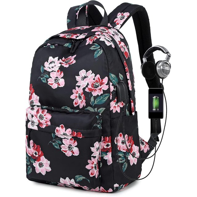 Mochila escolar para mujer YUANXCMXG mochila floral estilo retro 11,81 x 15,9 x 5,51 pulgadas