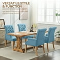 thumbnail image 5 of Fabric Upholstered Dining Chair with Arms, Tufted High Back Accent Coffee Armchair for Kitchen Dining Room Living Room, Blue, 5 of 9
