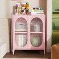 thumbnail image 5 of Small 2 Transparent Door Metal Storage Side Buffet Cabinet for Bed Room,Living Room,Entryway,Hallway,Home,Hotel,Office,Garage,Kitchen,1 Removable Shelf., 5 of 7