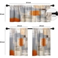 thumbnail image 2 of Kitchen Curtains and Valances Set 3 Piece Curtains 36 Inch Length Small Kitchen Window Curtains Orange Grey Modern Abstract Art Window Treatment Tiers for Bedroom Window Decor, Orange, 2 of 5